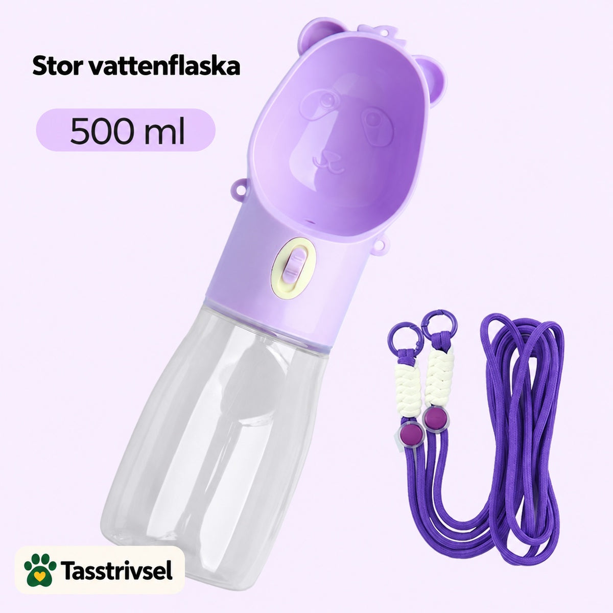 Reseflaska för hund – vatten och valbart foderfack