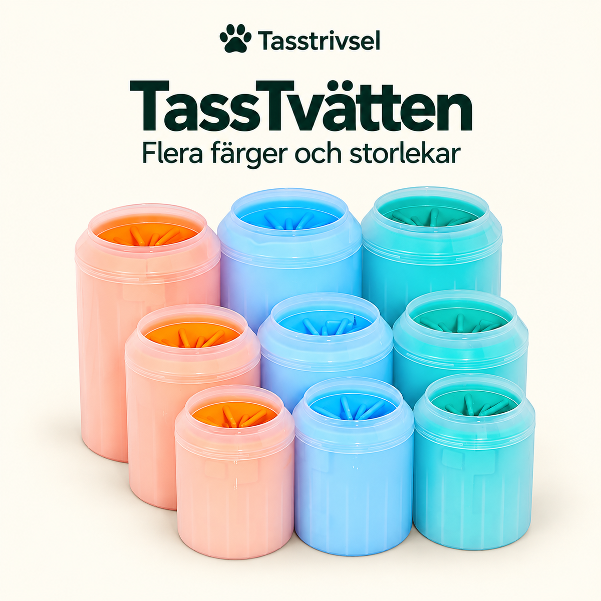 TassTvätten i blått, turkost och rosa samt flera storlekar